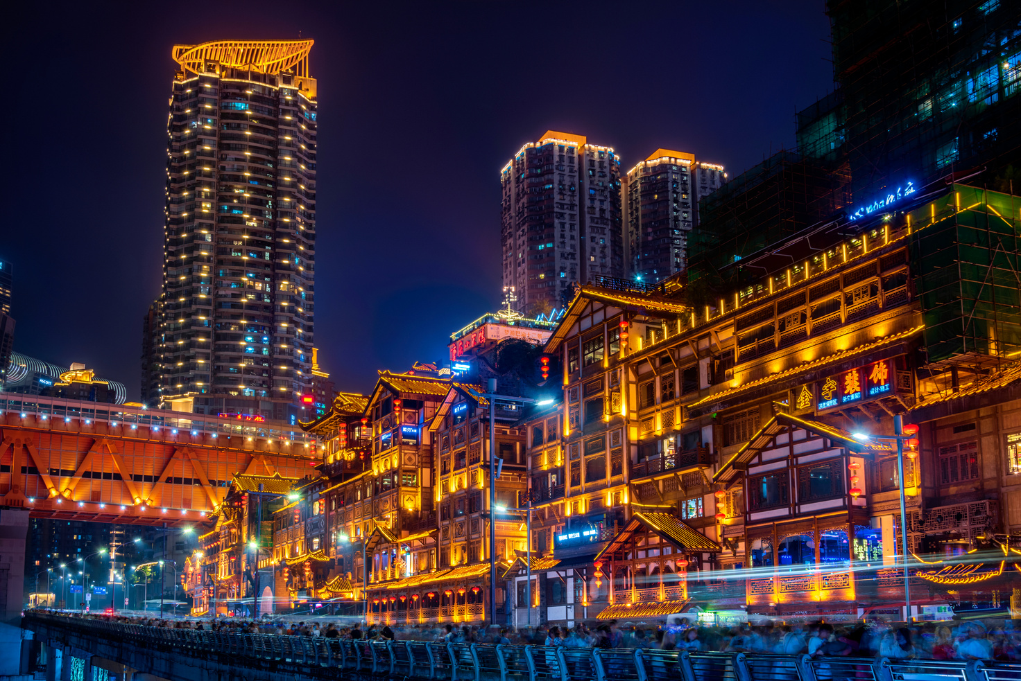 中国重庆洪崖洞夜景